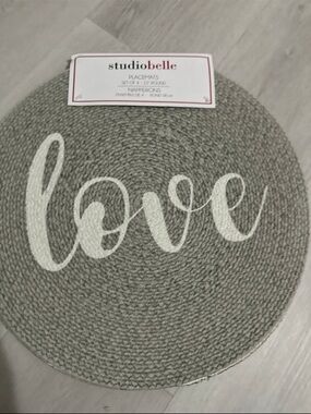 Studio Gray Love' placemats set of 4 new